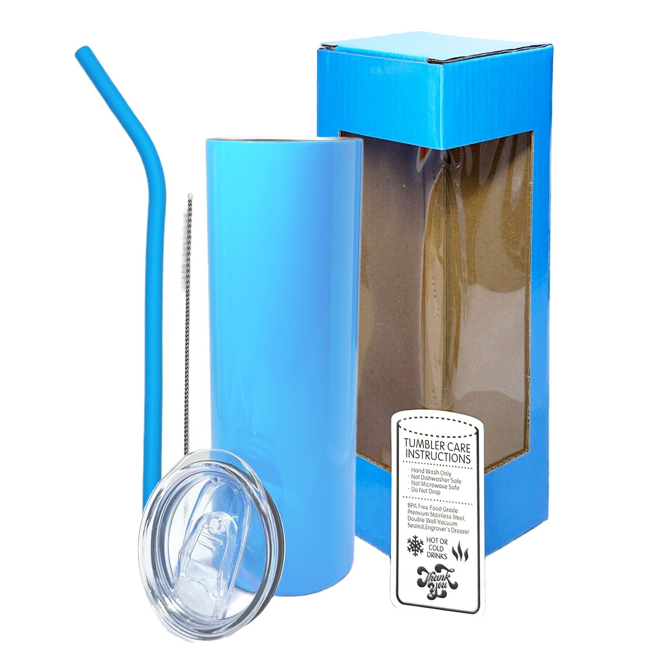 ProSub 20oz Epoxy & Engravable Coated Stainless Steel Skinny Tumbler - Blue